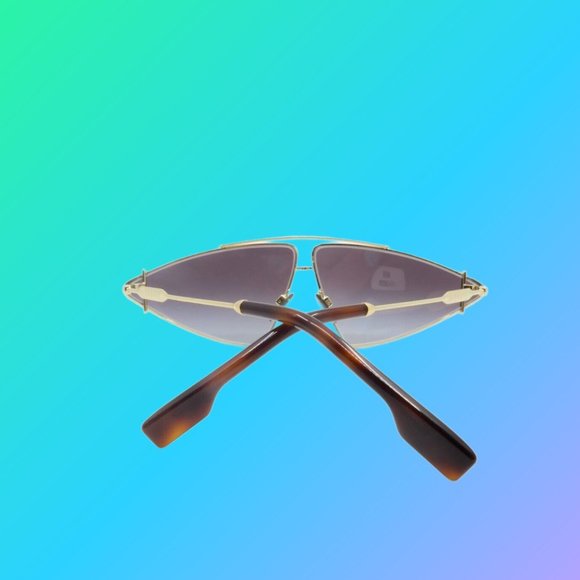 BURBERRY Futuristic Triangle Aviator Style Metal Sunglasses NEW w Box Case Book - Picture 6 of 9